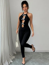 Elenzga Women's Bow Decor Backless Sexy Skinny Catsuit